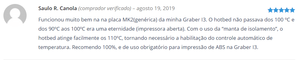 review manta de isolamento impressora 3d