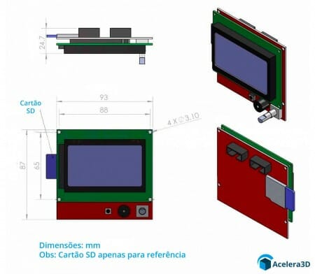 display lcd 12864 tamanho