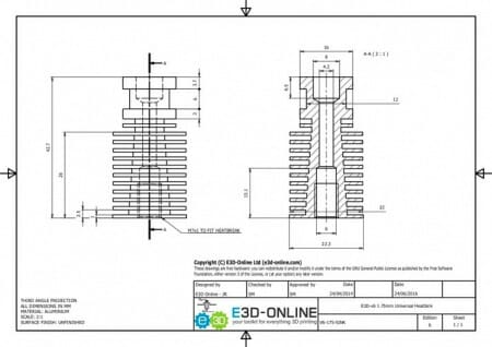 dimensoes dissipador e3d v6