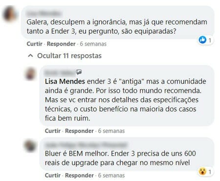 ender 3 ou bluer